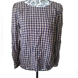 LOFT Small plaid Top long Sleeve